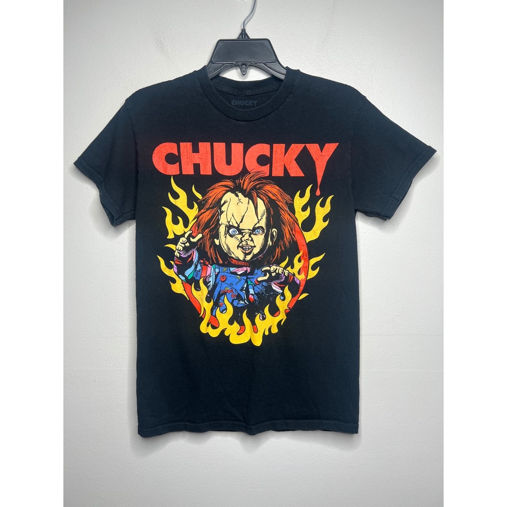 Chucky Horror Movie Graphic Tee Mens Small Black Short Sleeve Child's Play Shirt